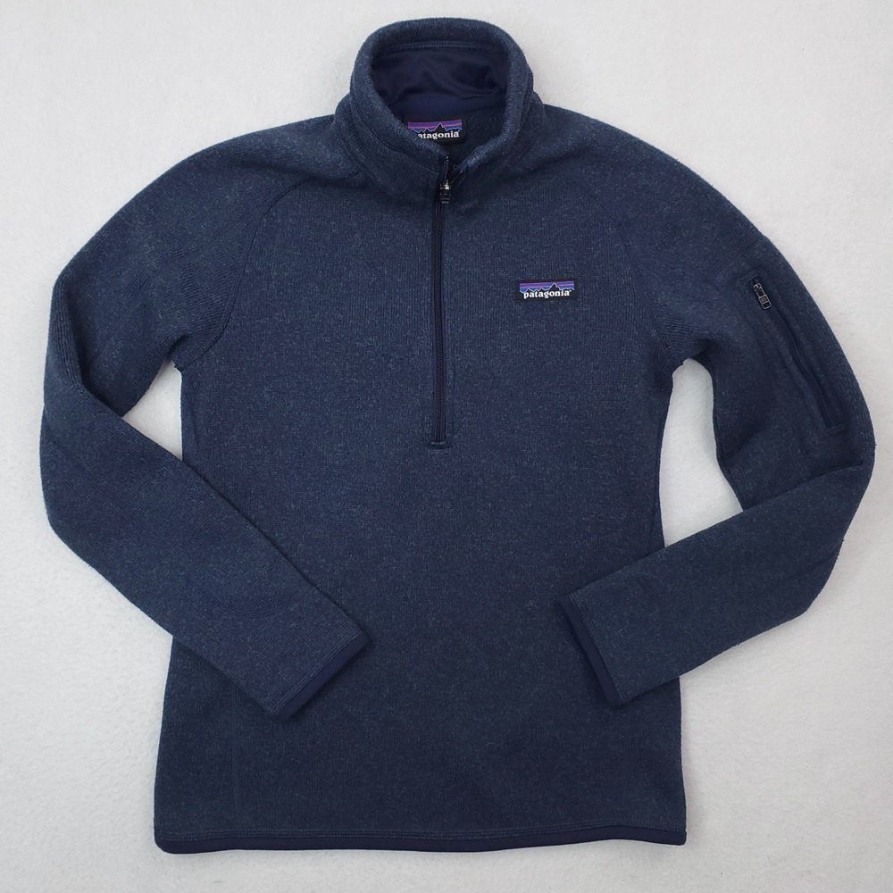 Patagonia Jacket Womens‎ Extra Small Blue Better Sweater Quarter Zip Pullover
